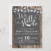 Wir machen immer noch jedes Jahr Holzreihenleuchte Einladung (Vorderseite)