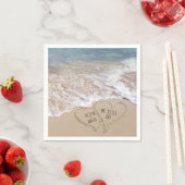 Wir machen immer noch Strandherzen mit Namen Serviette (Beispiel)