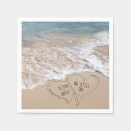 Wir machen immer noch Strandherzen mit Namen Serviette