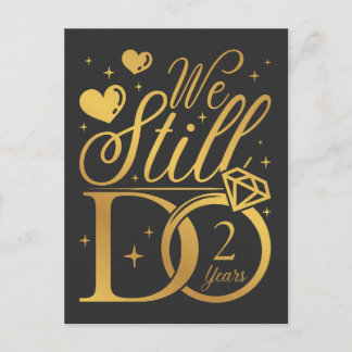 Wir machen immer noch zwei Jahre Hochzeitstag Postkarte