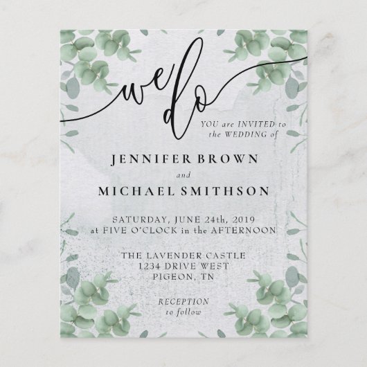 Wir machen Kalligrafie Grüne Eukalyptus Haushalt Flyer (Vorne)