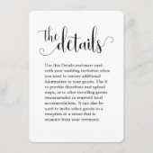 Wir machen kalligraphische Hochzeitdetails Begleitkarte (Vorderseite)