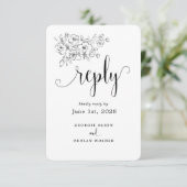 Wir machen kalligraphische Hochzeiten ohne Mahlzei RSVP Karte (Stehend Vorderseite)