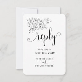 Wir machen kalligraphische Hochzeiten ohne Mahlzei RSVP Karte