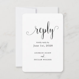 Wir machen kalligraphische Hochzeiten ohne Mahlzei RSVP Karte