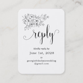 Wir machen kalligraphische Hochzeiten Online-RSVP- Visitenkarte