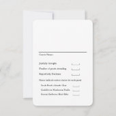 Wir machen kalligraphische Hochzeiten RSVP Karte (Rückseite)