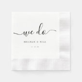 Wir machen kalligraphische rustikale Hochzeitsempf Serviette (Vorderseite)