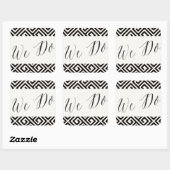 Wir machen klassische Script geometrische griechis Quadratischer Aufkleber (Blatt)