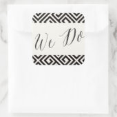 Wir machen klassische Script geometrische griechis Quadratischer Aufkleber (Tasche)