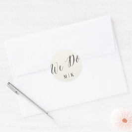 Wir machen klassische Script-Kalligraphie-Monogram Runder Aufkleber