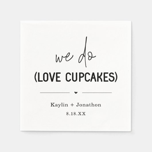 Wir machen Liebe Cupcake Hochzeit Brautparty Napki Serviette (Vorderseite)