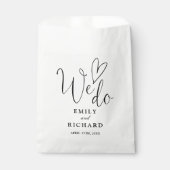 Wir machen Liebe Herz elegant Schwarz-Weiß Hochzei Geschenktütchen (Vorderseite)