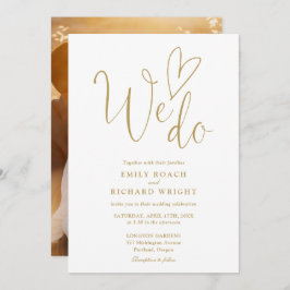 Wir machen Liebe Herz Foto Elegante Hochzeit Einladung