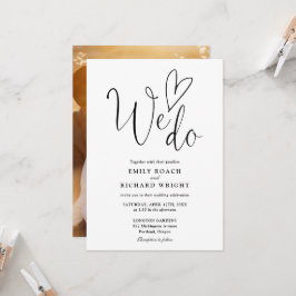 Wir machen Liebe Herz Foto Schwarz-Weiß Hochzeit Einladung