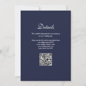 Wir machen Liebe Herz QR Code Navy Blue Hochzeit Einladung (Rückseite)
