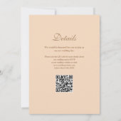 Wir machen Liebe Herz QR Code Soft Peach Hochzeit Einladung (Rückseite)