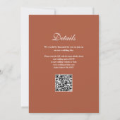 Wir machen Liebe Herz QR Code Terracotta Wedding Einladung (Rückseite)