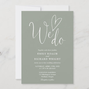 Wir machen Liebe Herz QR Kodierung Grünen Hochzeit Einladung