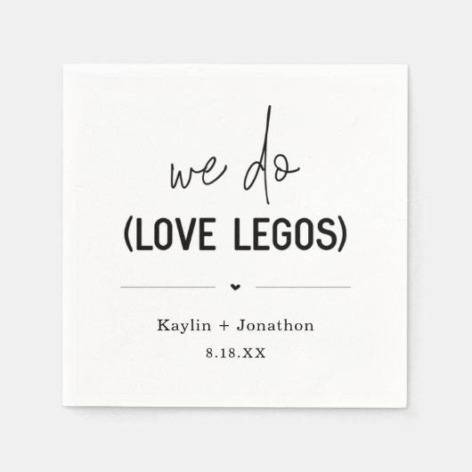 Wir machen Liebe Legos Hochzeit Brautparty Napkins Serviette (Vorderseite)