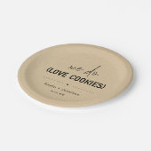 Wir machen Lieben Cookies Hochzeit Dessert Papier  Pappteller (Schrägansicht)