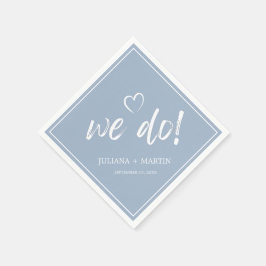 Wir machen Minimalistische, moderne Blue Wedding Serviette (Ecke)