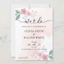 Wir machen, Minimalistische Rosa-Flora-Hochzeit Ei