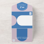 Wir machen moderne, fett blaue und Lila Retro-Abst All In One Einladung (Außenbereich)