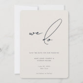 Wir machen moderne Minimalistische Beige-Graukalli Save The Date (Vorderseite)