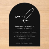 Wir machen moderne schwarze Kalligrafie-Skripte Ho Acryleinladungen (Vorderseite)