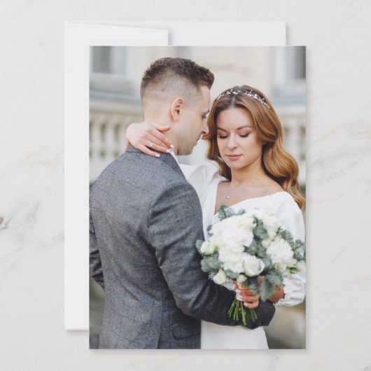 Wir machen muffige, rosa Magenta Arch Foto Hochzei Einladung (Rückseite)