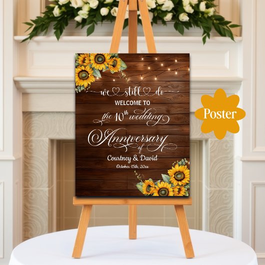 Wir machen noch 10. Wedding Anniversary String Lig Poster