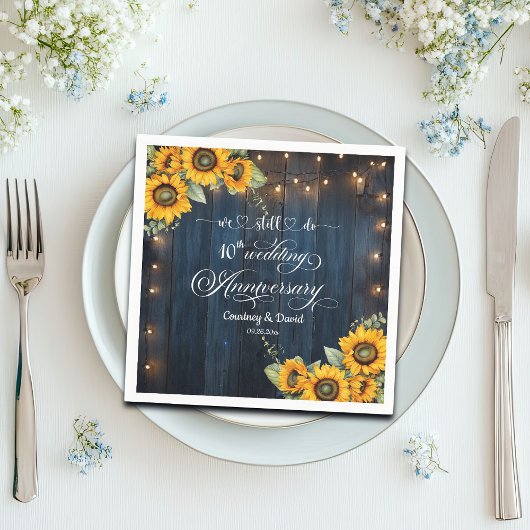 Wir machen noch 10. Wedding Anniversary String Lig Serviette