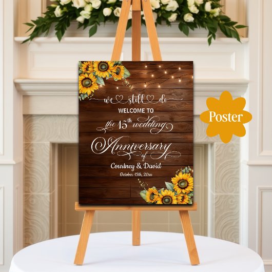 Wir machen noch 15. Wedding Anniversary String Lig Poster