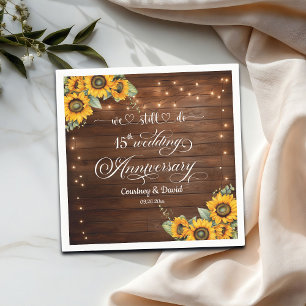 Wir machen noch 15. Wedding Anniversary String Lig Serviette