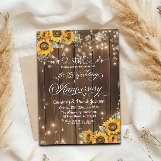 Wir machen noch 25. Wedding Anniversary String Lig Einladung