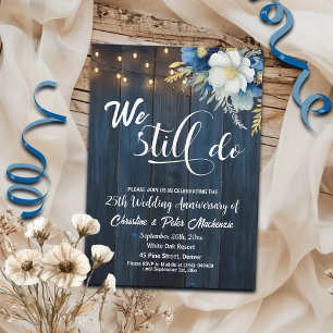 Wir machen noch 25. Wedding Anniversary String Lig Einladung