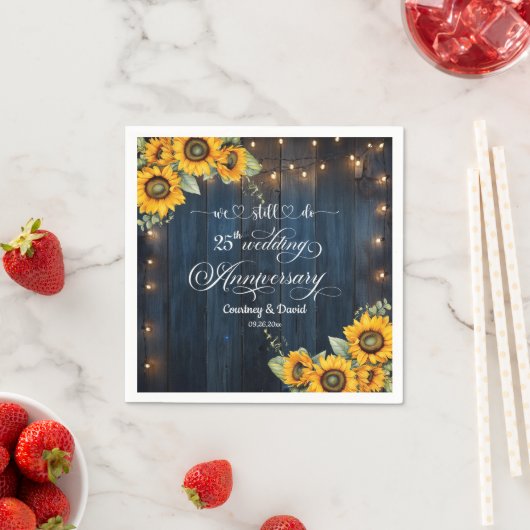 Wir machen noch 25. Wedding Anniversary String Lig Serviette (Beispiel)