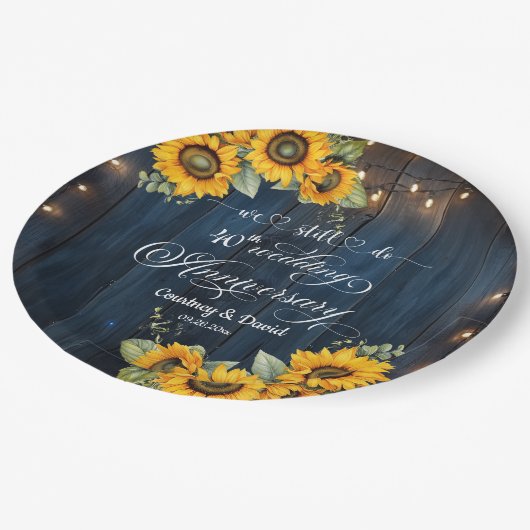 Wir machen noch 40 Jahre Weihnachtssaitenlichter Pappteller (Schrägansicht)