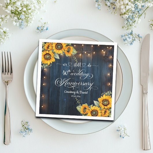 Wir machen noch 40 Jahre Weihnachtssaitenlichter Serviette