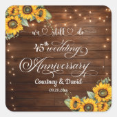 Wir machen noch 45. Wedding Anniversary String Lig Quadratischer Aufkleber (Vorderseite)
