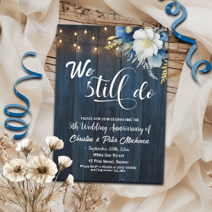Wir machen noch 5. Wedding Anniversary String Ligh Einladung