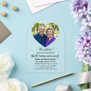 Wir machen noch 65. Hochzeitstag Foto Acryleinladungen