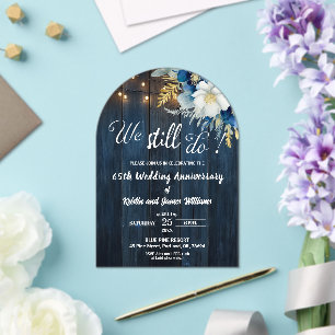Wir machen noch 65. Hochzeitstag Lichterkette Acryleinladungen