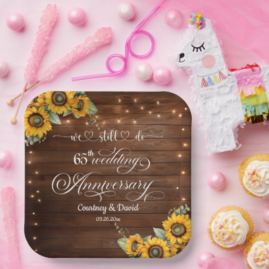 Wir machen noch 65. Wedding Anniversary String Lig Pappteller (Party)