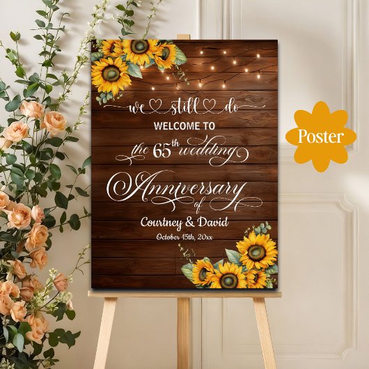 Wir machen noch 65. Wedding Anniversary String Lig Poster