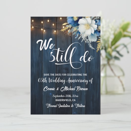 Wir machen noch 65. Wedding Anniversary String Lig Save The Date (Stehend Vorderseite)