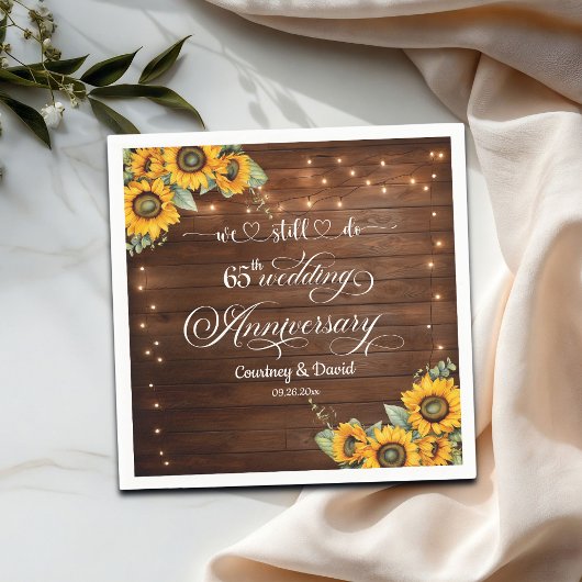 Wir machen noch 65. Wedding Anniversary String Lig Serviette