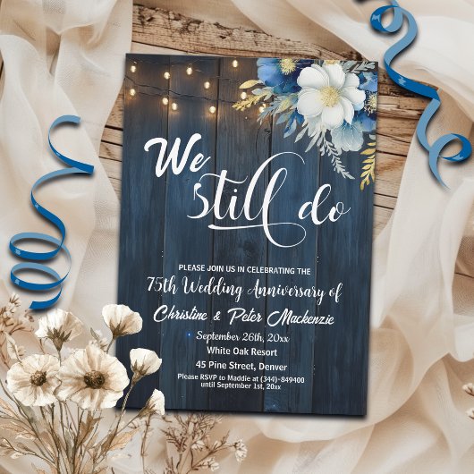 Wir machen noch 75. Wedding Anniversary String Lig Einladung