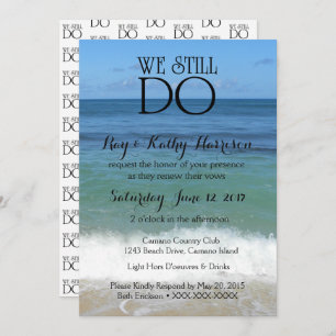 Wir machen noch Beach Wedding Vow Renewal Einladun Einladung